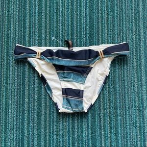 NWT Vix Paula Hermanny Blue Striped Bikini Bottoms XS